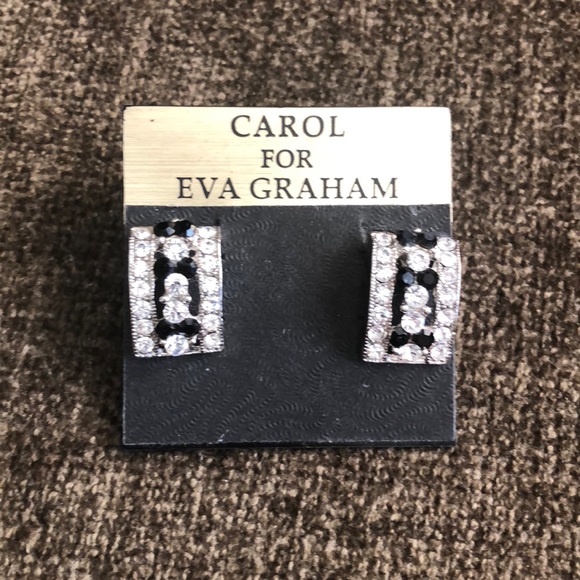 Carol for Eva Graham - Clip Earrings - Rhinestones - Picture 1 of 2
